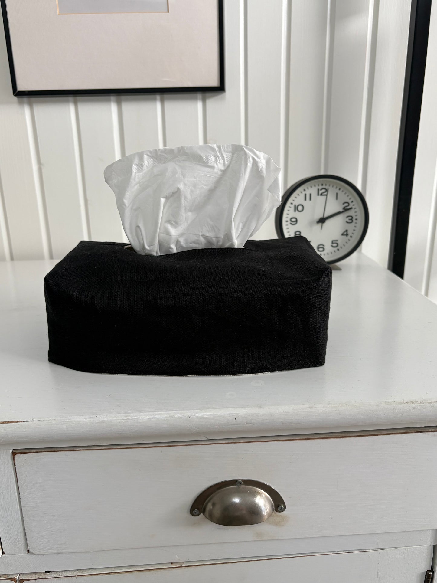 Reversible Linen Tissue Box Cover
