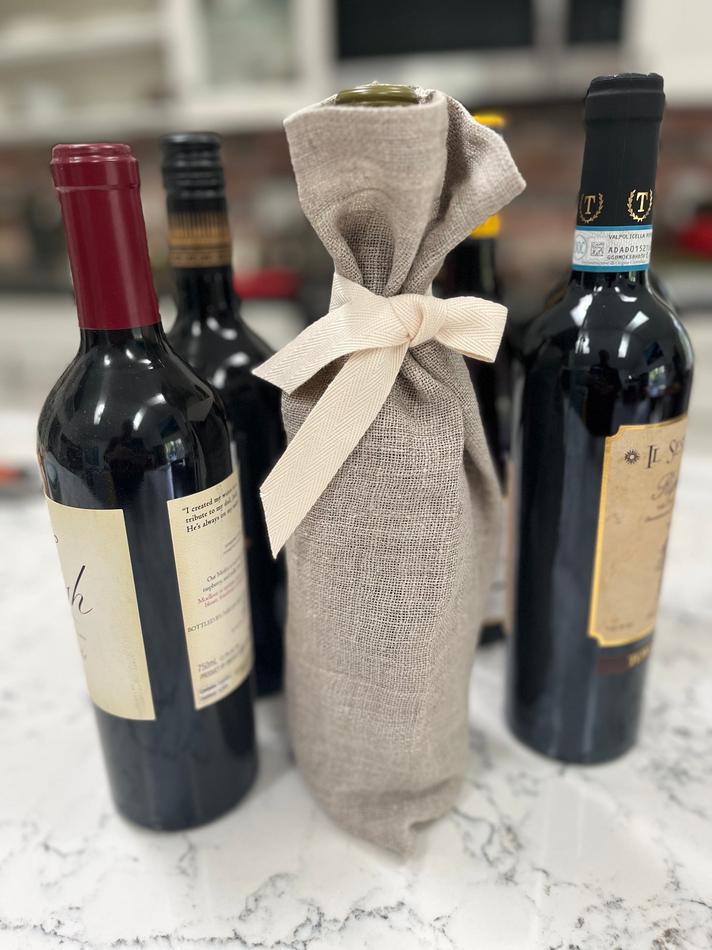 Linen Beverage Sack | Wine Sack