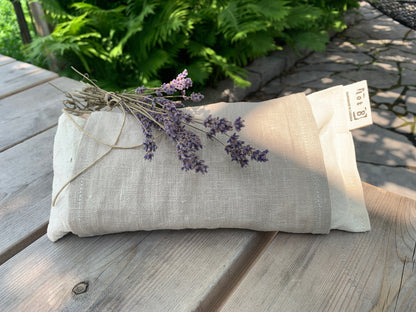 Handmade Eye Pillow with Removable Linen Sleeve